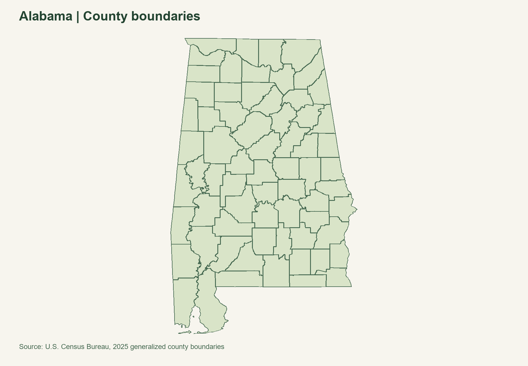 Alabama county map