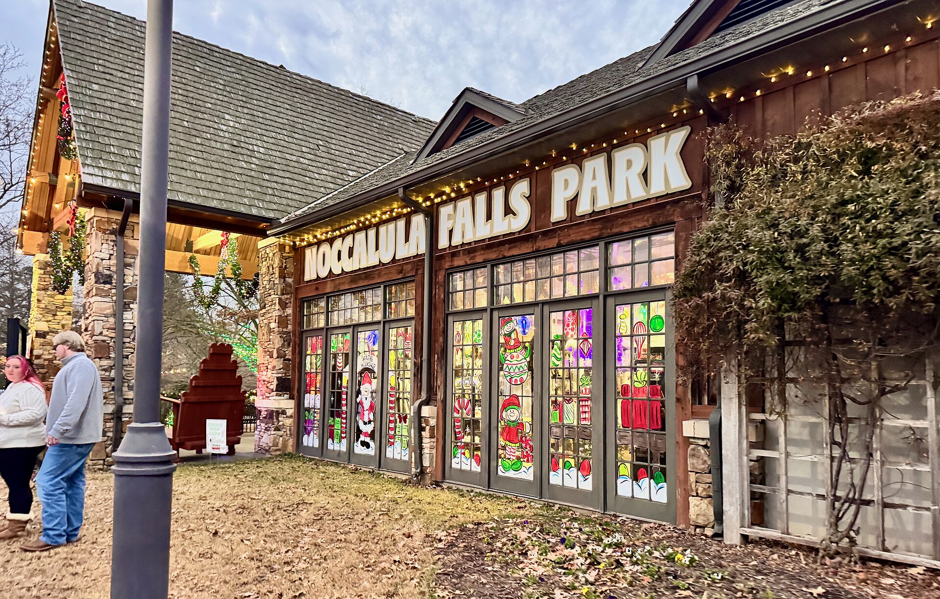 Noccalula Falls Park in Gadsden, Alabama during the annual Christmas at the Falls light show 04