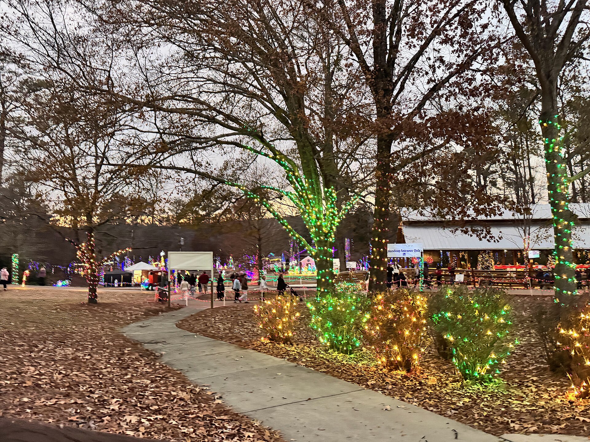 Noccalula Falls Park in Gadsden, Alabama during the annual Christmas at the Falls light show 05